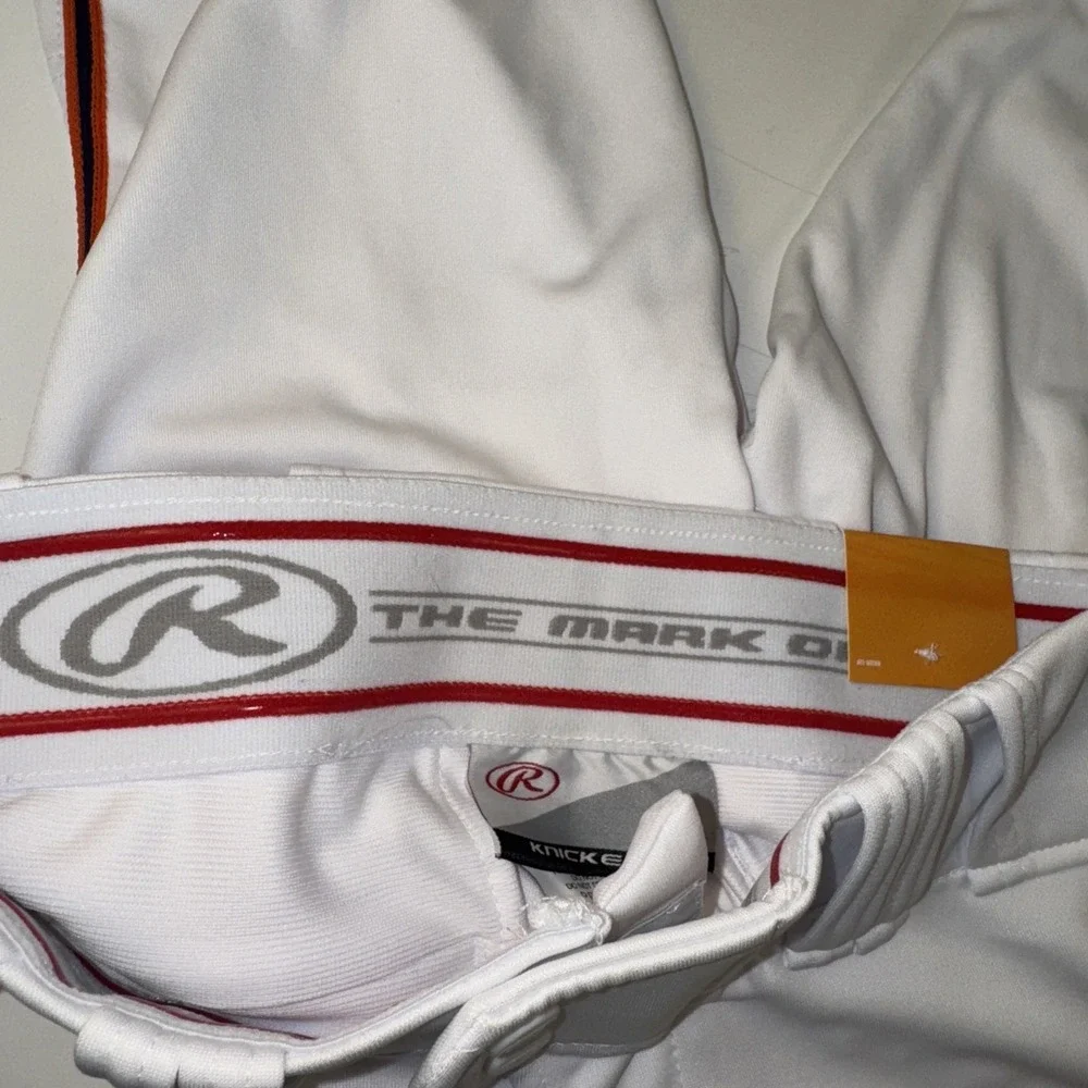 NWT Rawlings Baseball Pants Men Small White Knicker BP150K Piping Cobra Logo